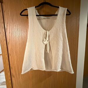 Abercrombie & Fitch Cream Textured Tank Top